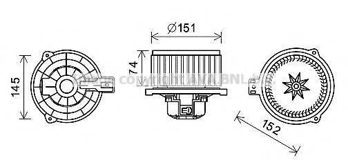 Електродвигун, вентиляція салону AVA QUALITY COOLING KA8258