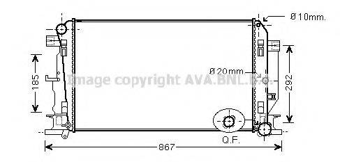 Радіатор, охолодження двигуна AVA QUALITY COOLING MS2402