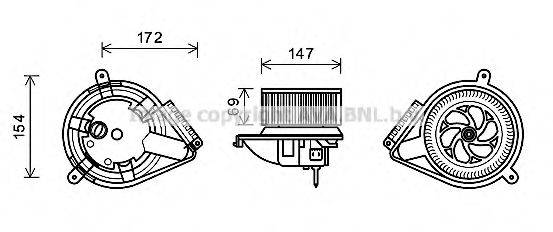 Електродвигун, вентиляція салону AVA QUALITY COOLING MS8616