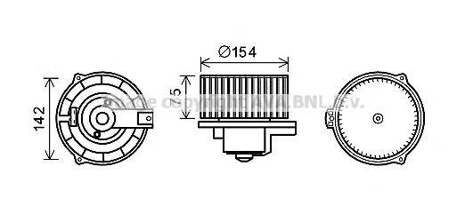 Електродвигун, вентиляція салону AVA QUALITY COOLING MS8620