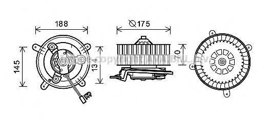 Електродвигун, вентиляція салону AVA QUALITY COOLING MS8621