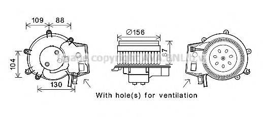 Електродвигун, вентиляція салону AVA QUALITY COOLING MS8625