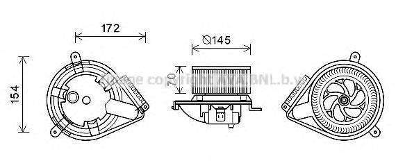 Електродвигун, вентиляція салону AVA QUALITY COOLING MS8626