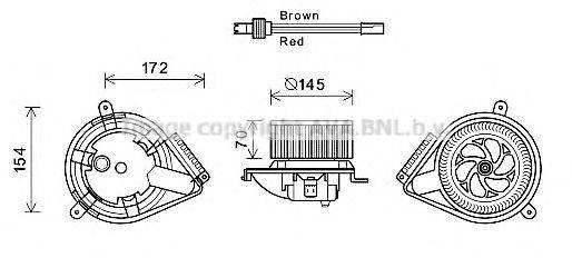 Електродвигун, вентиляція салону AVA QUALITY COOLING MS8627