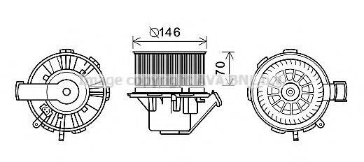 Електродвигун, вентиляція салону AVA QUALITY COOLING MS8647