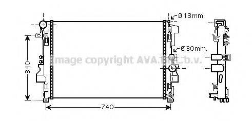 Радіатор, охолодження двигуна AVA QUALITY COOLING MSA2356