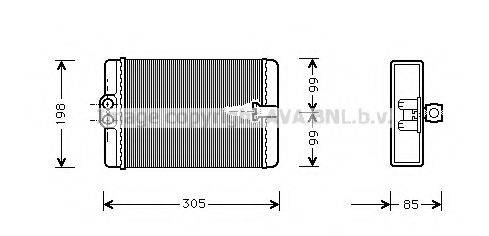 Теплообмінник, опалення салону AVA QUALITY COOLING MSA6250