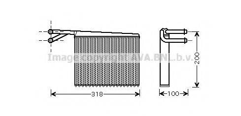 Теплообмінник, опалення салону AVA QUALITY COOLING MSA6372