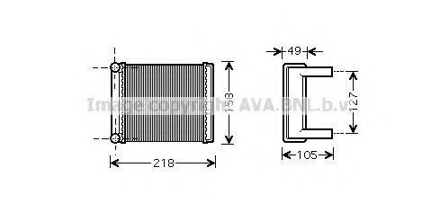 Теплообмінник, опалення салону AVA QUALITY COOLING MSA6385