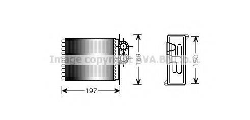 Теплообмінник, опалення салону AVA QUALITY COOLING MSA6400