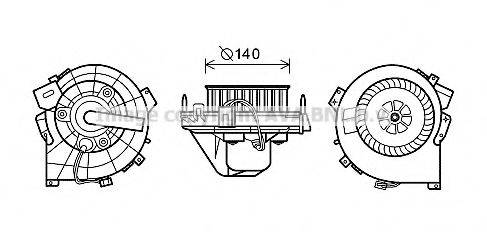 Електродвигун, вентиляція салону AVA QUALITY COOLING OL8609