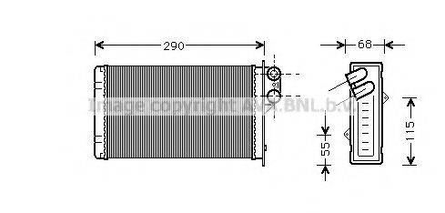 Теплообмінник, опалення салону AVA QUALITY COOLING PE6100