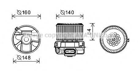 Електродвигун, вентиляція салону AVA QUALITY COOLING PE8369