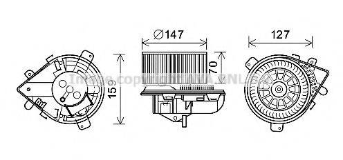 Електродвигун, вентиляція салону AVA QUALITY COOLING PE8395