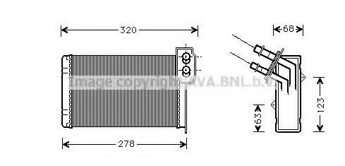 Теплообмінник, опалення салону AVA QUALITY COOLING RT6048