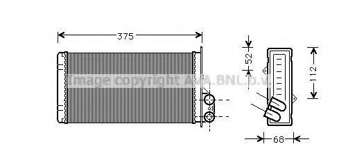 Теплообмінник, опалення салону AVA QUALITY COOLING RT6226