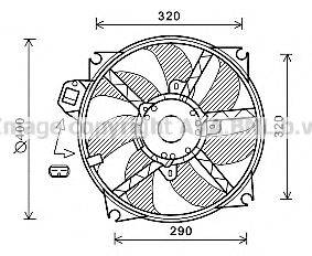 Вентилятор, охолодження двигуна AVA QUALITY COOLING RT7563