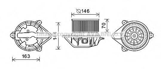 Електродвигун, вентиляція салону AVA QUALITY COOLING RT8577