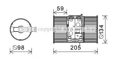 Електродвигун, вентиляція салону AVA QUALITY COOLING RT8586