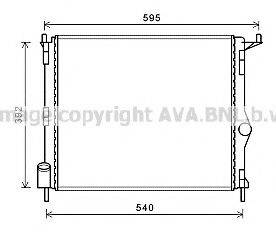 Радіатор, охолодження двигуна AVA QUALITY COOLING RTA2476