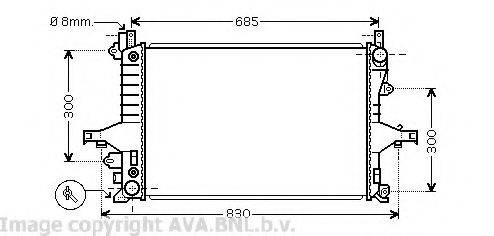 Радіатор, охолодження двигуна AVA QUALITY COOLING VO2115