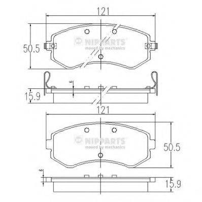 Комплект гальмівних колодок, дискове гальмо NIPPARTS J3601060