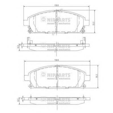 Комплект гальмівних колодок, дискове гальмо NIPPARTS J3601071