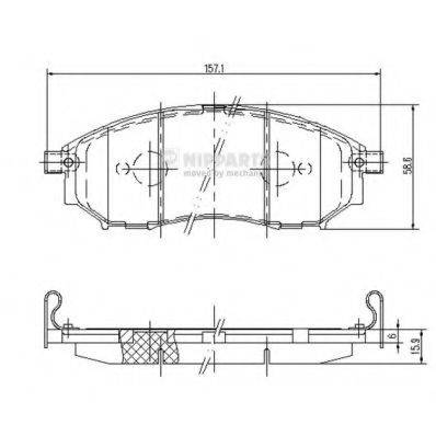 Комплект гальмівних колодок, дискове гальмо NIPPARTS J3601094