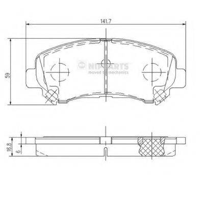 Комплект гальмівних колодок, дискове гальмо NIPPARTS J3601096