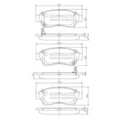 Комплект гальмівних колодок, дискове гальмо NIPPARTS J3602064