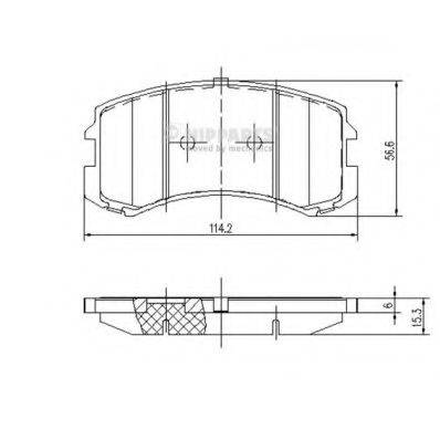 Комплект гальмівних колодок, дискове гальмо NIPPARTS J3605048