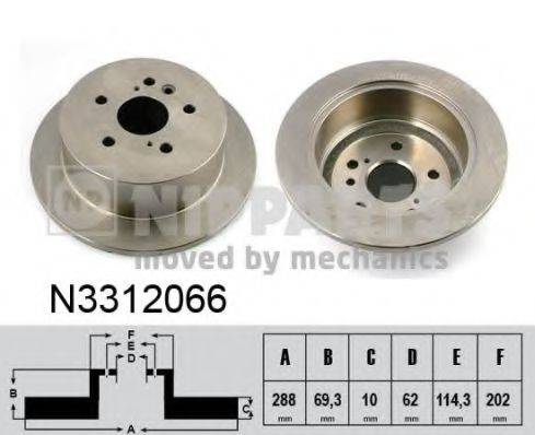 гальмівний диск NIPPARTS N3312066