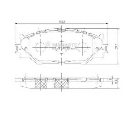 Комплект гальмівних колодок, дискове гальмо NIPPARTS N3602128