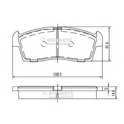 Комплект гальмівних колодок, дискове гальмо NIPPARTS N3608032