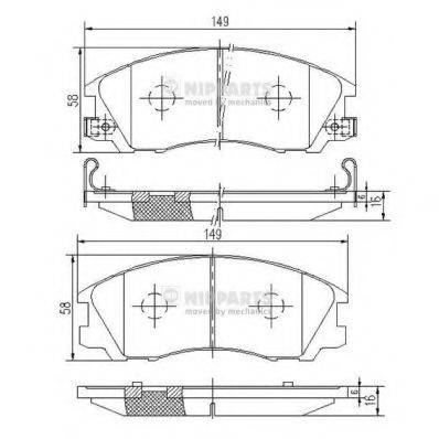 Комплект гальмівних колодок, дискове гальмо NIPPARTS J3600534