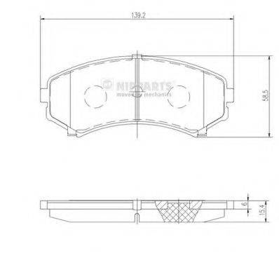 Комплект гальмівних колодок, дискове гальмо NIPPARTS J3605039