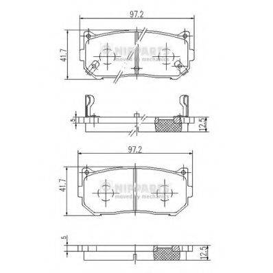 Комплект гальмівних колодок, дискове гальмо NIPPARTS J3610301