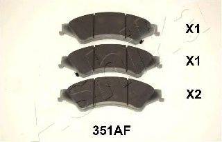 Комплект гальмівних колодок, дискове гальмо ASHIKA 50-03-351
