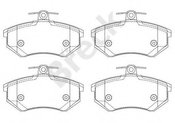 Комплект гальмівних колодок, дискове гальмо BRECK 20669 00 701 00