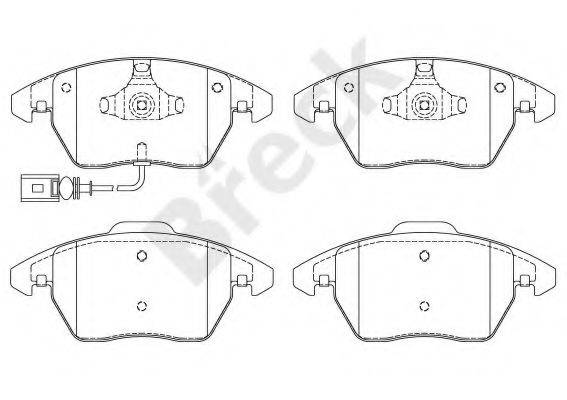 Комплект гальмівних колодок, дискове гальмо BRECK 23587 00 701 10