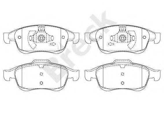 Комплект гальмівних колодок, дискове гальмо BRECK 24914 00 701 00