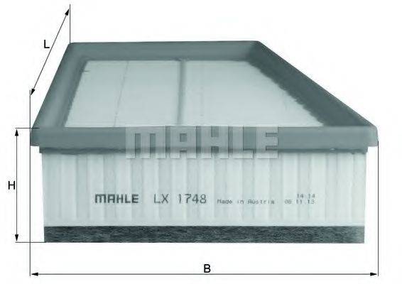 Повітряний фільтр MAHLE ORIGINAL LX 1748