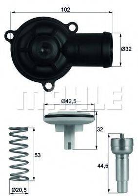 Термостат, що охолоджує рідину MAHLE ORIGINAL TI 220 87D