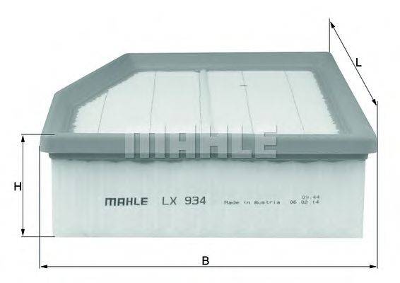 Повітряний фільтр MAHLE ORIGINAL LX 934