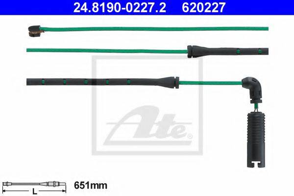 Сигналізатор, знос гальмівних колодок ATE 24.8190-0227.2