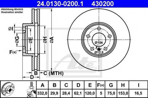 гальмівний диск ATE 24.0130-0200.1