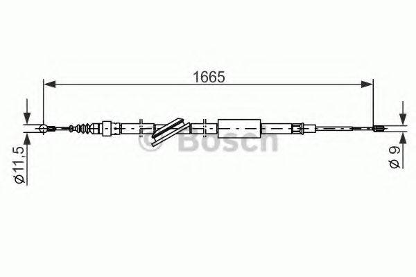 Трос, стоянкова гальмівна система BOSCH 1 987 477 249