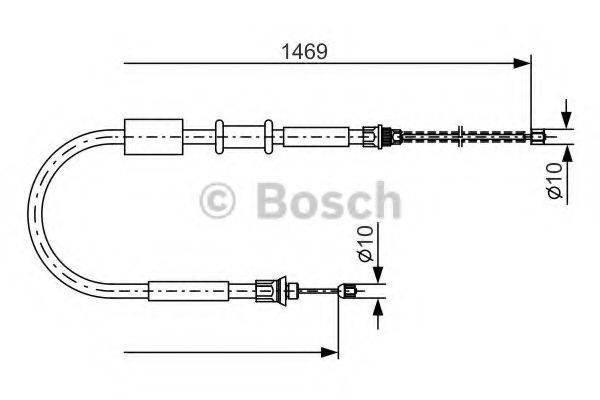 Трос, стоянкова гальмівна система BOSCH 1 987 477 383