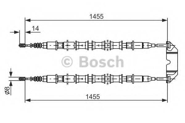 Трос, стоянкова гальмівна система BOSCH 1 987 477 391