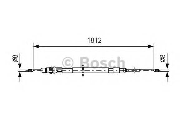 Трос, стоянкова гальмівна система BOSCH 1 987 477 600